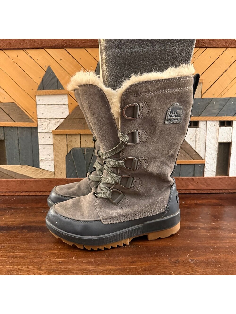 Sorel Torino II Tall Waterproof Winter Snow Boots Grey Quarry Women's Size 8